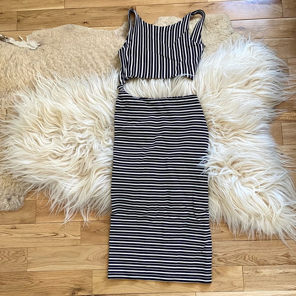 Zara Cut Out Striped Dress